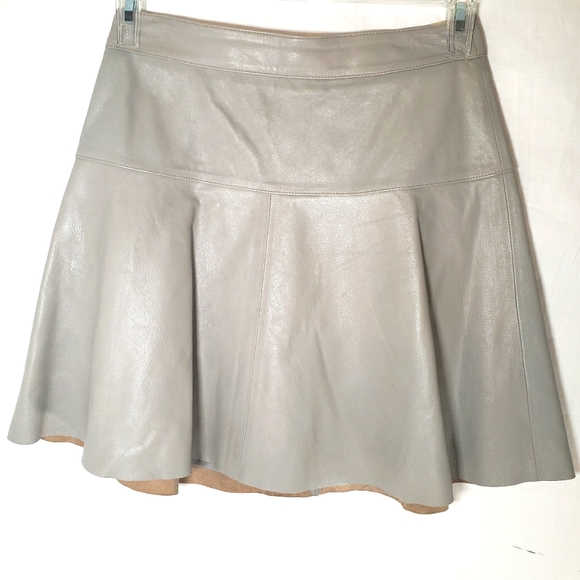 Banana Republic Dresses & Skirts - Banana Republic Beige 100% Leather  Skirt Sz 0